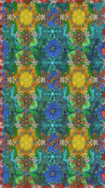 Çiçeksiz arka plan. Şatafatlı bahar bahçesi dokusu. Raster illüstrasyonu. Çiçek deseni.