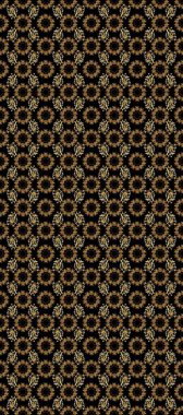 Raster Golden Mehndi kusursuz desen. Siyah, kahverengi ve bej renkli desen. Kına dövmeli süs çiçekleri, altın çıkartmalar, mehndi ve yoga tasarımı, kartlar ve parmak izleri..
