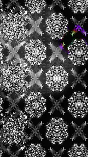 Raster suluboya çiçek deseni, narin çiçekler, gri çiçekler, tebrik kartı şablonu. Güzel kumaş deseni.