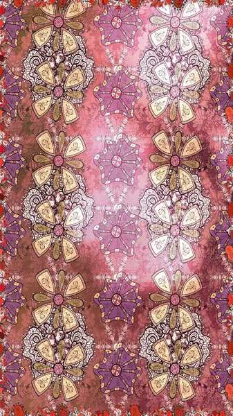 Çiçekli bahar çiçekleri. Küçük çiçekte güzel bir desen. Küçük renkli çiçekler. Moda baskıları için zarif bir şablon. Motley illüstrasyonu.