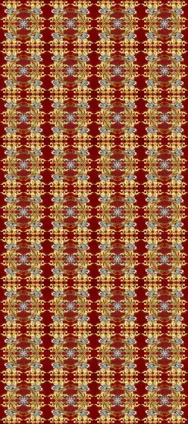 Kusursuz kıvırcık saçlar. Doğulu stili, altın elementlerle kırmızı, kahverengi ve sarı renklerde altın desenli arabesk yapar. Raster altın desen.