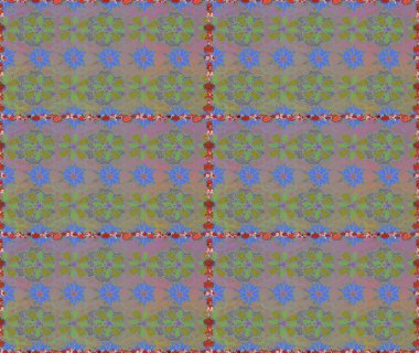 Vadinin gri renkli çiçekleri. Raster dikişsiz çiçek deseni.