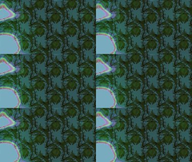 Hediye ambalaj kağıdı, tebrik kartları, posterler ve pankart tasarımı. Raster düz çiçek çizim deseni. Yeşil renkte çiçekler.