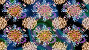 Renkli Bahar Teması eskiz kalıbı. Mavi renkli çiçekler. Düz Çiçek Elementleri Tasarımı. Güzel çiçek deseni..