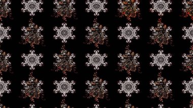 Siyah renkli çiçekler. Renkli Bahar Teması eskiz kalıbı. Düz Çiçek Elementleri Tasarımı. Raster illüstrasyonunda çiçek deseni çizimi.