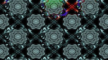 Raster illüstrasyonu. Çiçekli güzel suluboya desen. Siyah renklerde.