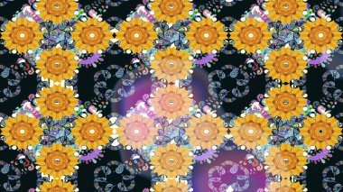 Taşralı şıklığı. Özgürlük stili Millefleur 'lar. Küçük yabani çiçeklerdeki halk modelini çiz. Tekstil, duvar kağıdı, kapaklar, yüzey, baskı, hediye paketi, hatıra defteri, dekupaj için çiçek çayırı arka planı.