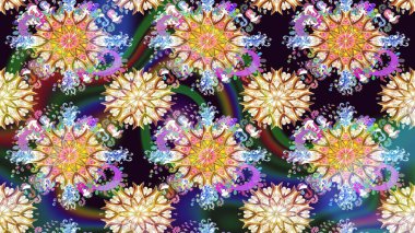 Tekstil tasarımı için doğal renklerde geleneksel halk çiçekleri buketi. Üzerinde gelincikler ve vadi zambakları olan renkli çiçek desenli nakış..