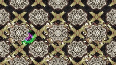 Çiçek. Raster illüstrasyonu. Taslak dekoratif arka plan, çiçek mandala. Tarafsız renklerde.