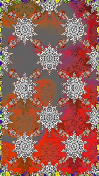 Yumuşak fayans. Vintage çiçekli desen. Sarma, tekstil, duvar kağıdı için dikişsiz çiçek arka plan. Yumuşak pamuk tasarımı. Raster frourish doku.