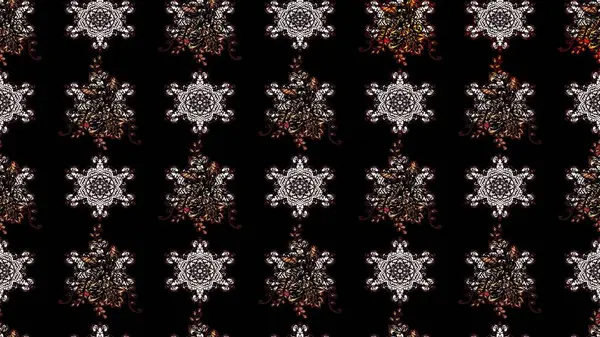 Siyah renkli çiçekler. Renkli Bahar Teması eskiz kalıbı. Düz Çiçek Elementleri Tasarımı. Raster illüstrasyonunda çiçek deseni çizimi.