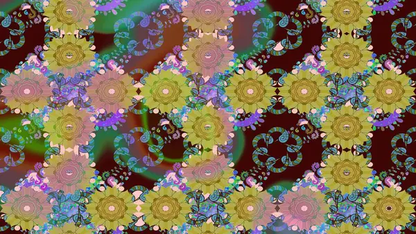 Küçük çiçekte güzel bir çiçek deseni var. Raster deseni. Çiçekli çiçek deseni, suluboya..