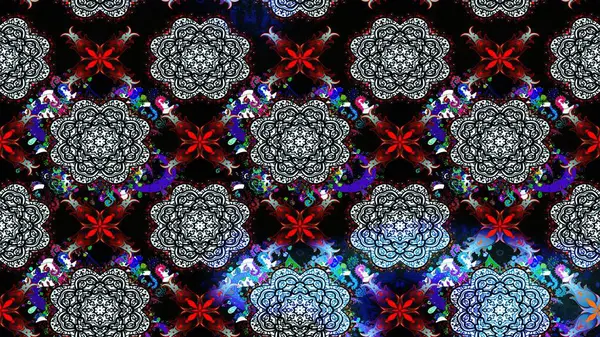 El çizimi, soyut ve süslü elementler. Suluboya resim taklit Raster çizimi. Yaz çiçekleri teması. Klasik çiçekler. Siyah renkler.