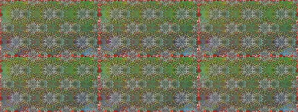 Kusursuz çiçek deseni. Asya tekstil tarzında. Yeşil ve kahverengi renkli çiçekler. Raster illüstrasyonu. Raster illüstrasyonu.