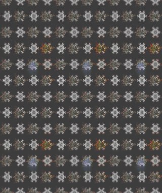 Gri renkli çiçek desenli çizimler, el yapımı papatyalar, papatyalar. Tekrar eden çiçek arkaplanı, zarif gri çiçek duvar kağıdı.