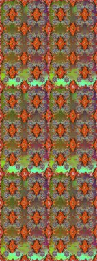 Kahverengi ve turuncu renklerde bahar çiçekleri. Raster deseni. Patlayan çiçekler soyut olarak yerleştirilmiş. Raster illüstrasyonu.