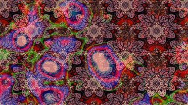 Raster illüstrasyonundaki çiçek desenli çizim. Pembe renkte çiçekler.