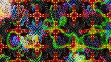 Küçük çiçekte hoş bir çiçek deseni var. Siyah renkler ve parlak çiçekler üzerine soyut çizim deseni. Çiçek elementli zarif raster dokusu..