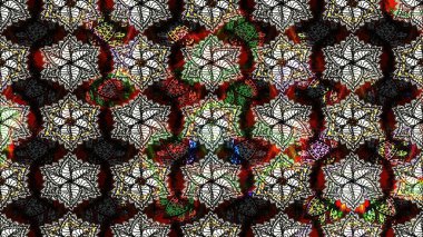 Raster Çiçek İllüstrasyonu 'nun şirin tekstili. Siyah renkli etnik çiçeklerle zarif eskiz deseni.