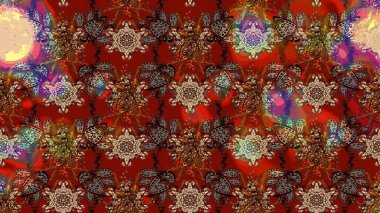 Tomurcukları çiçek olan sevimli bir çiçek deseni. Raster. Kumaş, tekstil, duvar kağıdı baskısı için. Eskiz geçmişi. Raster illüstrasyonu. Antika retro tarzı.