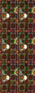 Kahverengi el çizimi. Karalama çiçekleri kusursuz desen. Raster deseni. Sanat esinlenerek çiçeklere ilham veriyor ve geride.