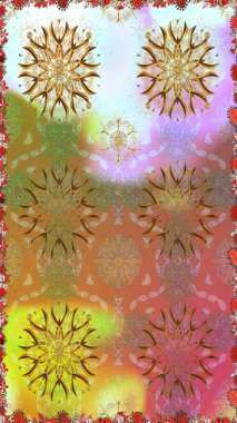 Tarafsız ve kahverengi renkli şirin çiçek desenleri. Düz Çiçek Elementleri Tasarımı. Raster Modaya uygun kumaş deseni. Renkli Bahar Teması Kusursuz Arkaplan.