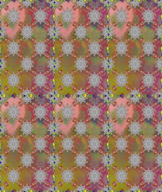 Renkli Bahar Temalı Kusursuz Arkaplan. Kusursuz desenli, modaya uygun kumaş deseni. Şirin çiçek elementleri. Düz Çiçek Elementleri Tasarımı. Raster illüstrasyonu.