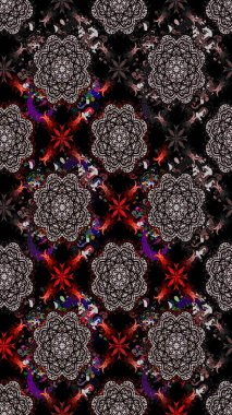 El çizimi. Raster illüstrasyonu. Güzel kumaş deseni. Çiçekler, dallar, otlar ve çiçekler.