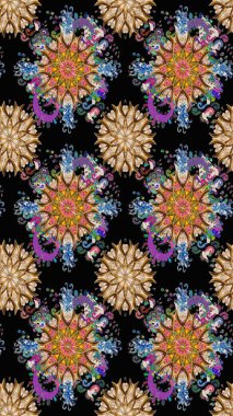 Raster kına dövme tarzı. Kullanılabilir Tekstil, tebrik kartı, boyama kitabı, telefon durumda yazdırma için. Hint çiçek desenli madalyon desen. Etnik Mandala süsleme.