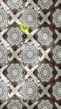 Raster illüstrasyonu. El çizimi çiçekli soyut çizim kalıbı. Gri renkli çiçekler.