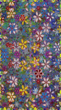 Raster illüstrasyonu. Güzel kumaş deseni. Bahar çiçekli, dikişsiz çiçek deseni..