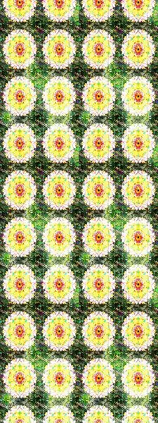 Raster illüstrasyonu. Yeşil ve sarı renkli çiçekler. Kusursuz çiçek deseni duvar kağıdı için kullanılabilir.