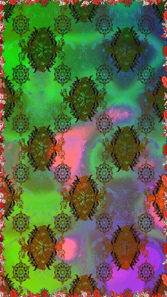 Fantezi çiçekli kusursuz desen, doğal duvar kağıdı, çiçek desenli kıvrım çizimi. Ev dekoru. Paisley el çizimi elementler.