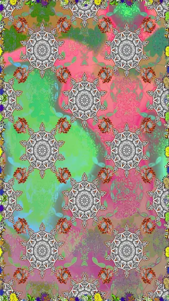 Küçük çiçekteki sevimli çiçek deseni. Güzel karalama çiçekleri olan kusursuz çiçek desenleri. Güzel kumaş deseni. Raster illüstrasyonu.