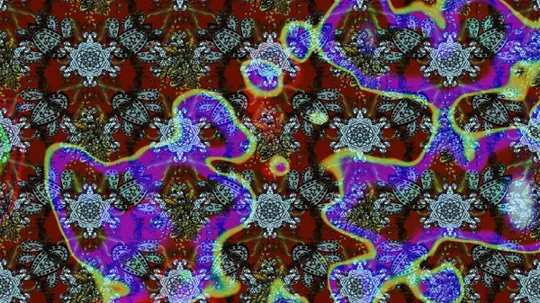 Raster deseni. Bahar çiçekleriyle desen dalla, kahverengi renklerle çiçek siluetiyle.