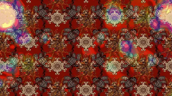 Tomurcukları çiçek olan sevimli bir çiçek deseni. Raster. Kumaş, tekstil, duvar kağıdı baskısı için. Eskiz geçmişi. Raster illüstrasyonu. Antika retro tarzı.