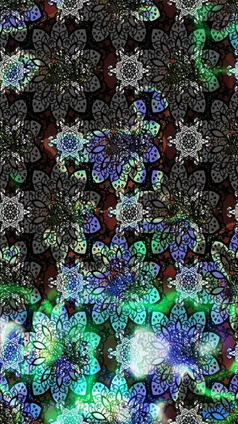 Güzel kumaş deseni. Bahar çiçekleriyle güzel bir çiçek deseni çizmişsin. Raster illüstrasyonu.