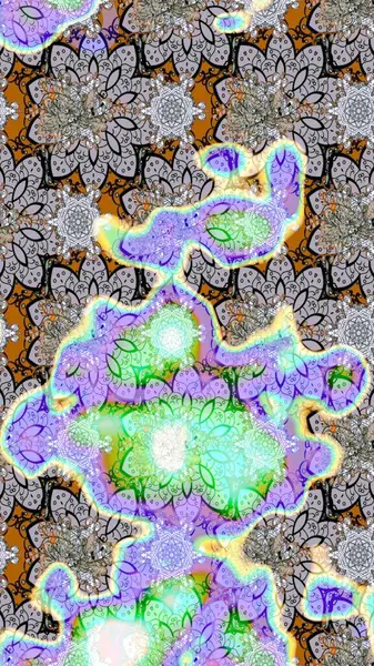 Çiçek desenli raster, nötr çizgi grafik desenli soyut raster arkaplan. Modern stil dokusu.