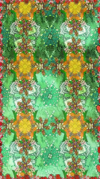 Güzel kumaş deseni. Bahar çiçekleriyle güzel bir çiçek deseni çizmişsin. Raster illüstrasyonu.