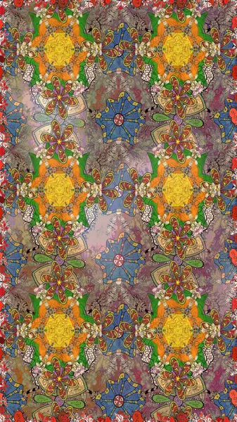 Kahverengi renklerde. Raster illüstrasyonu. Anti-stres için Raster soyut şablon sayfası.