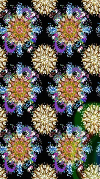 Kullanılabilir Tekstil, tebrik kartı, boyama kitabı, telefon durumda yazdırma için. Hint çiçek desenli madalyon desen. Raster kına dövme tarzı. Etnik Mandala süsleme.