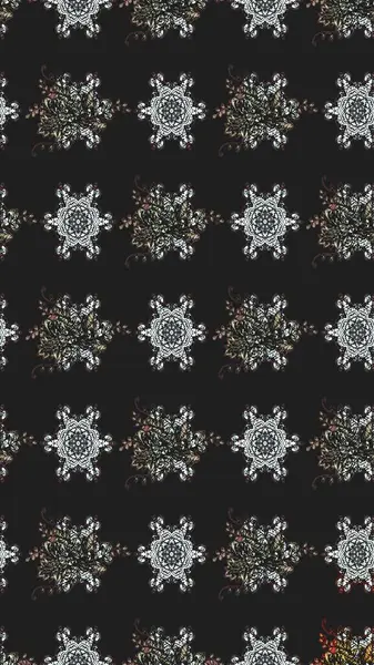 Raster illüstrasyonundaki çiçek desenli çizim. Suluboya tarzında gri renkte çiçekler.