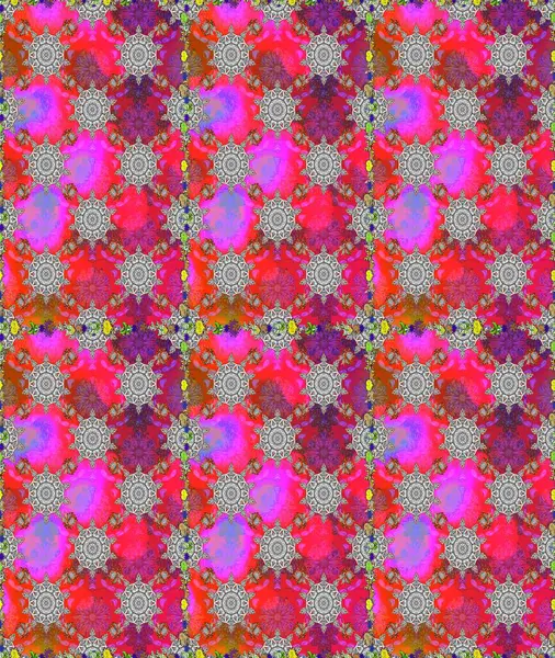 Küçük çiçekli basit, dikişsiz desen. Gri ve kırmızı renkte şirin çiçekler. Raster illüstrasyonu. Moda baskısı, albüm, ambalaj kağıdı, duvar kağıdı için zarif dekoratif süslemeler..