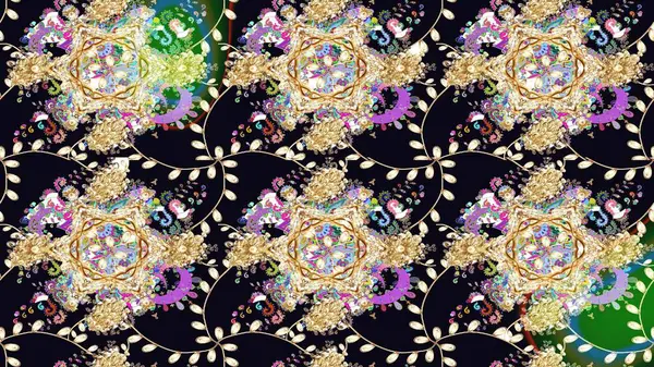 Raster illüstrasyonu. Suluboya, elle çizilmiş. Siyah yapraklı yabani çiçekler. Taslak arkaplan deseni.