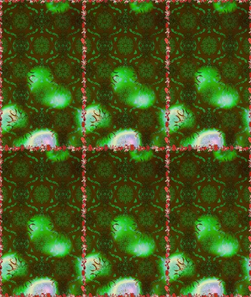 Yeşil ve kahverengi renkli çiçekler. Sevimli çiçek raster deseni. Kusursuz Renksiz Bahar Temalı Kusursuz Arkaplan. Düz Çiçek Elementleri Tasarımı.