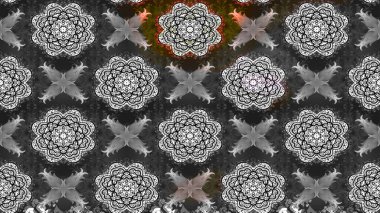 Raster Çiçek İllüstrasyonu güzel tekstil. Gri renkli etnik çiçeklerle zarif eskiz deseni.