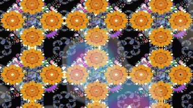 Çiçekli bahar çiçekleri. Motley illüstrasyonu. Moda baskıları için zarif bir şablon. Küçük çiçekte güzel bir desen. Küçük renkli çiçekler..