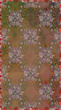 Kahverengi ve bej renkli çiçekler. Nazik, narin çiçek arkaplanı. Raster çiçek desenli ve çiçekli..