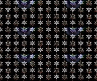 Çiçekli karalama şeklinde Raster çiçek deseni. Raster illüstrasyonu. Nazikçe, bahar çiçekleri siyah renklerde.