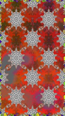 Çiçeksel elementlerle süslenmiş zarif raster dokusu. Küçük çiçekte hoş bir çiçek deseni var. Kahverengi ve gri renklerde parlak çiçeklerle soyut ve pürüzsüz desen.